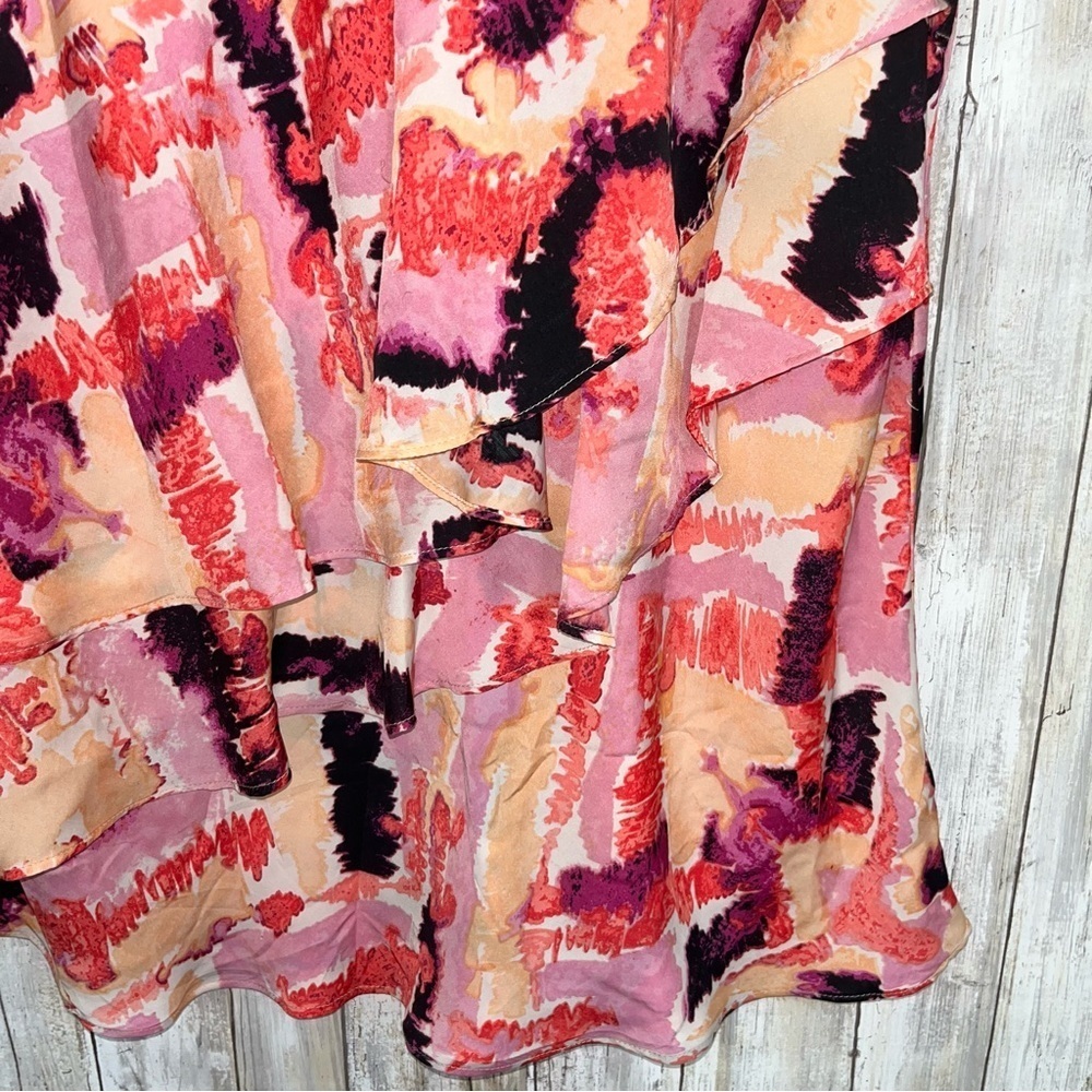 Daisy Fuentes Pink Tiered Ruffle Sleeveless Blouse - Picture 2 of 4